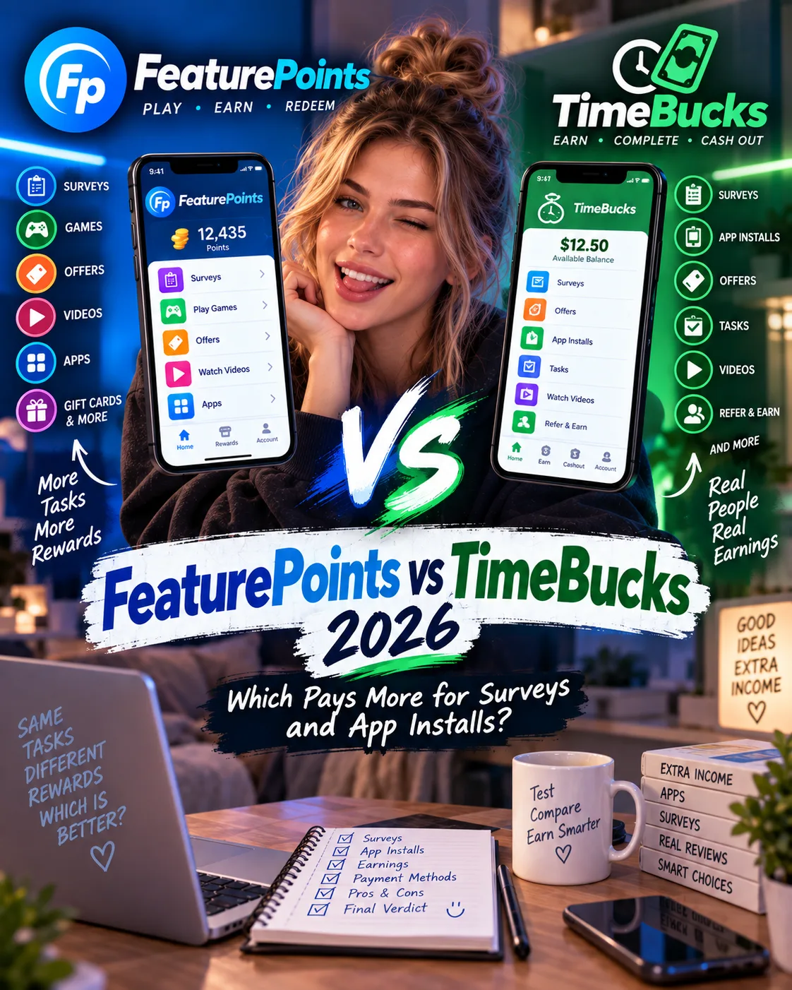 FeaturePoints vs TimeBucks 2026: Which Pays More for Surveys and App Installs?
