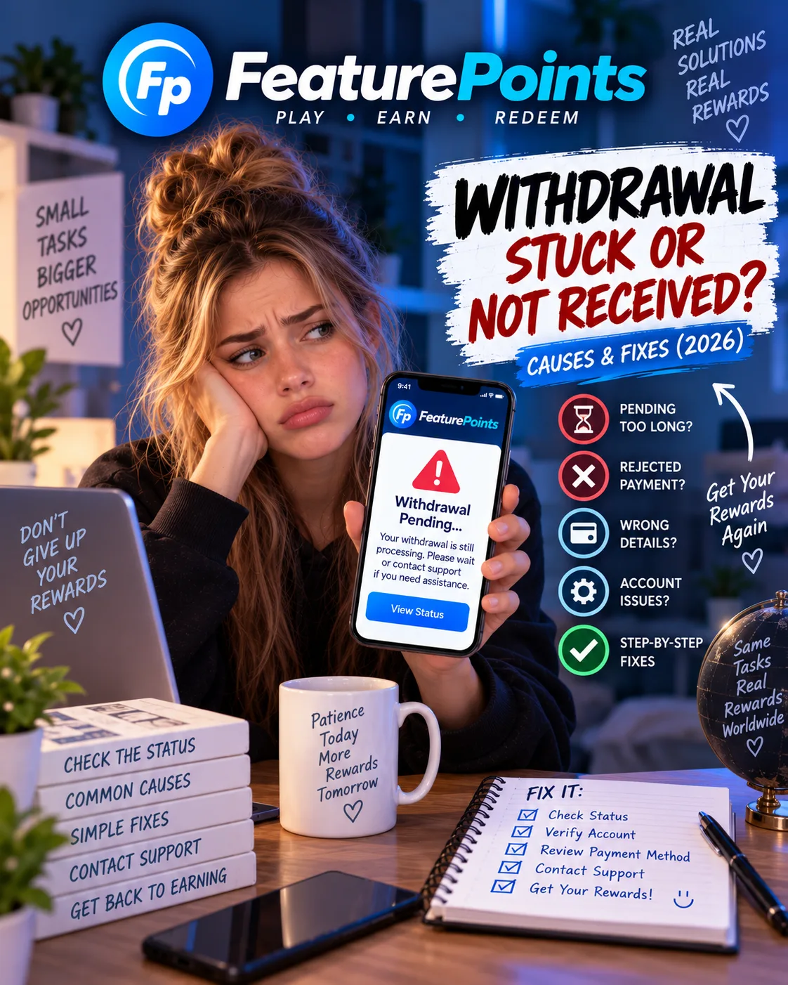 FeaturePoints Withdrawal Stuck or Not Received? Causes & Fixes (2026)