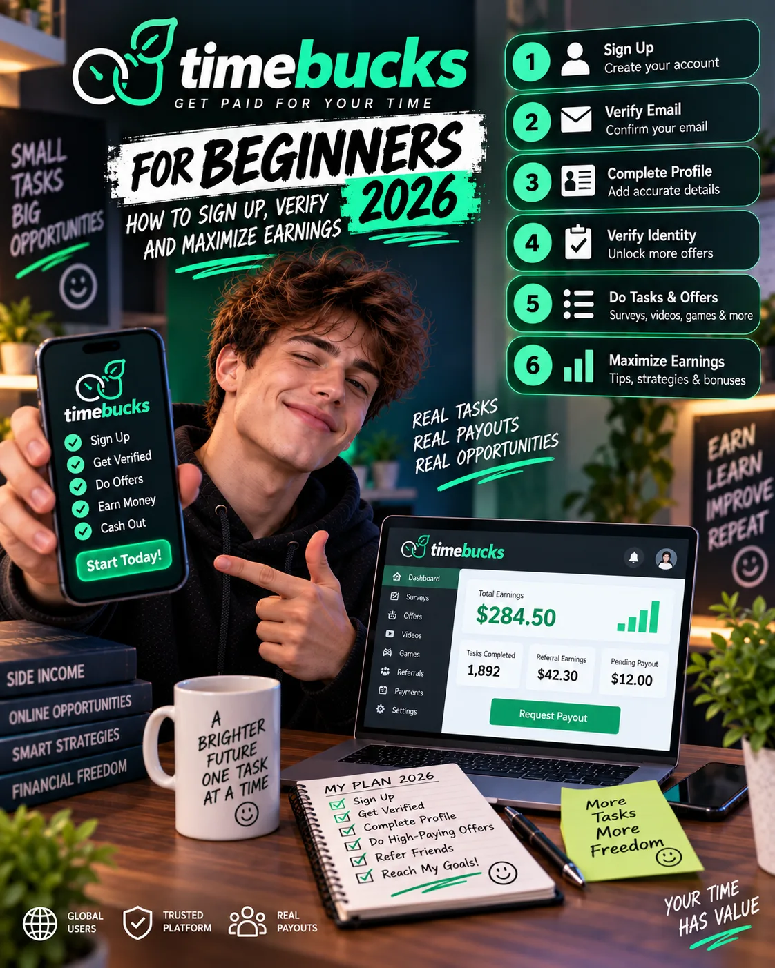TimeBucks for Beginners 2026: How to Sign Up, Verify and Maximize Earnings