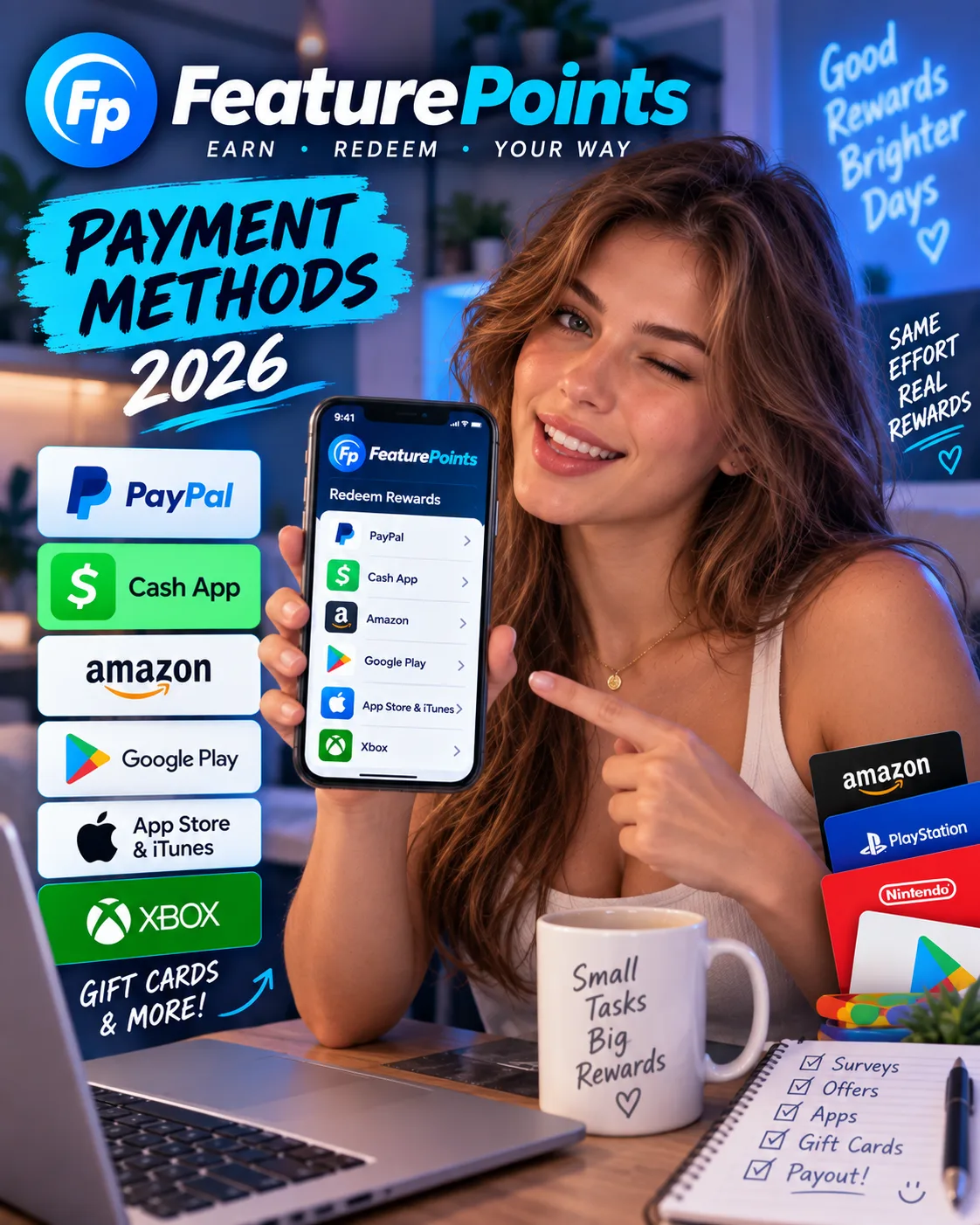 FeaturePoints Payment Methods 2026: PayPal, Cash App, Gift Cards & Fees