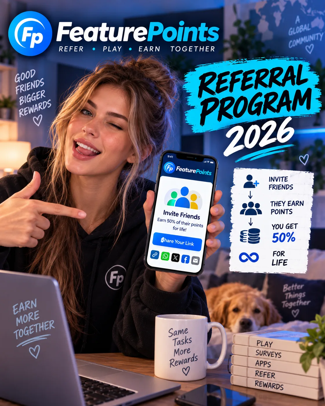 FeaturePoints Referral Program 2026: How to Earn 50% Lifetime Commission