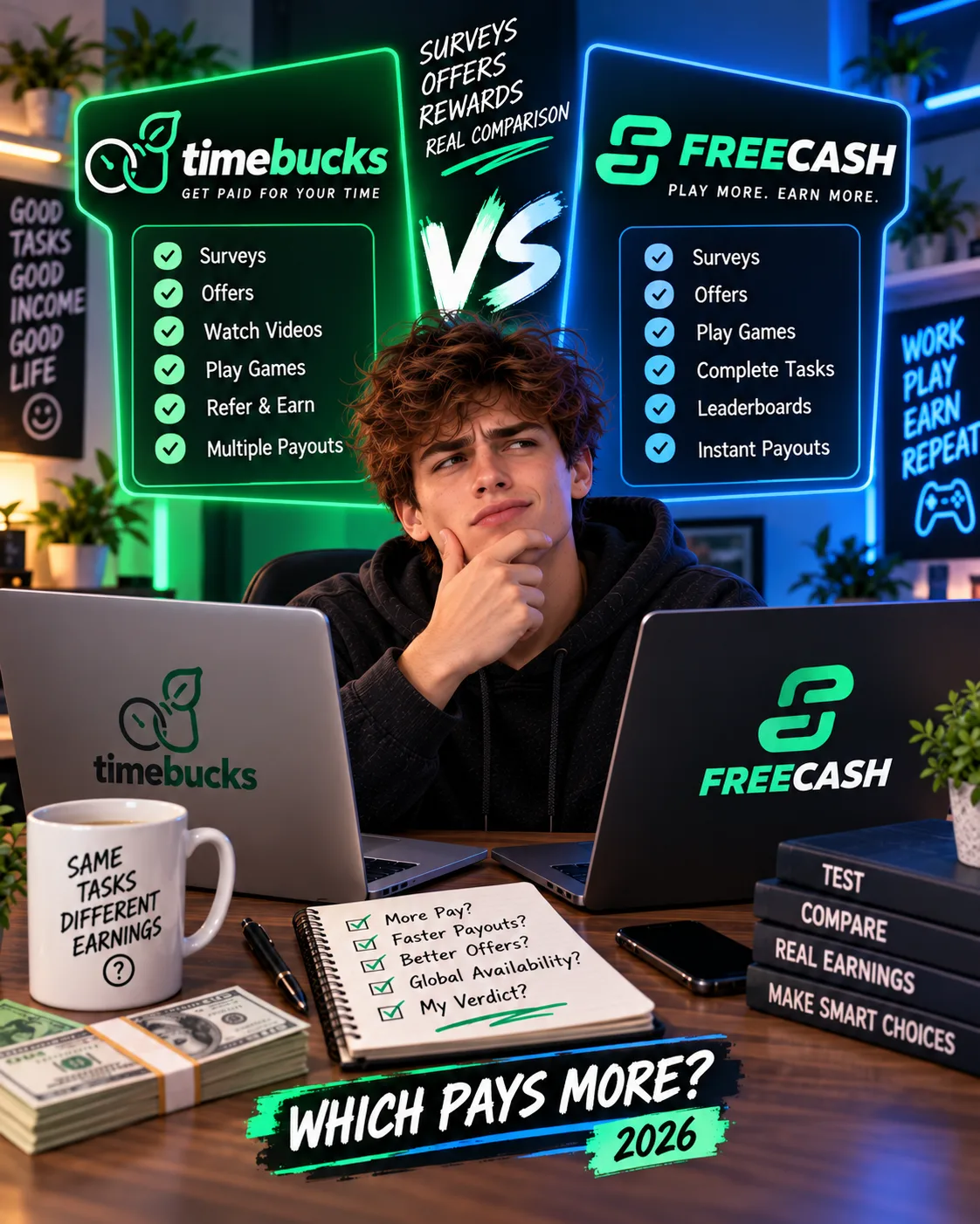 TimeBucks vs Freecash 2026: Which Pays More for Surveys and Offers?