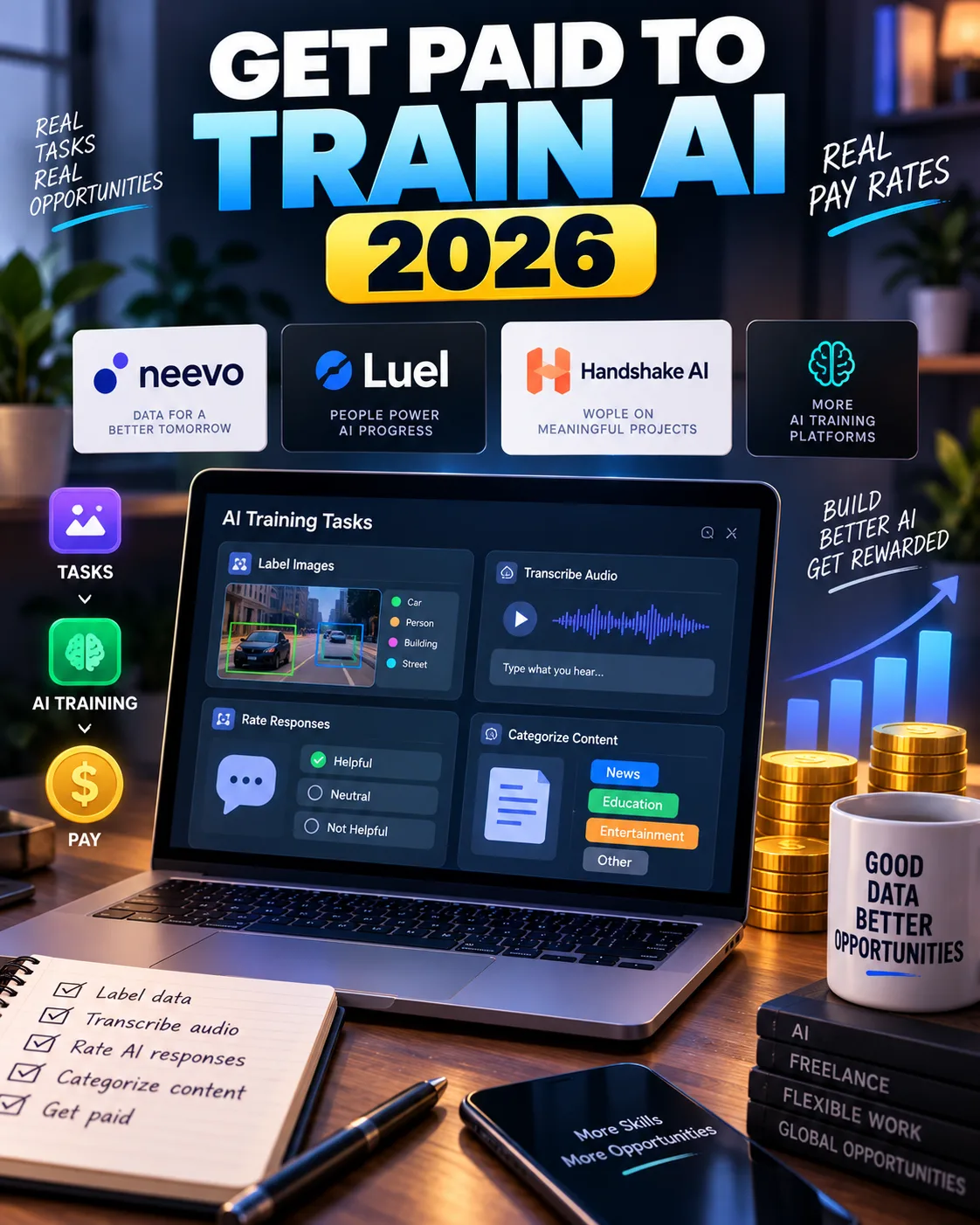 Get Paid to Train AI in 2026: Neevo, Luel, Handshake & the Real Pay Rates