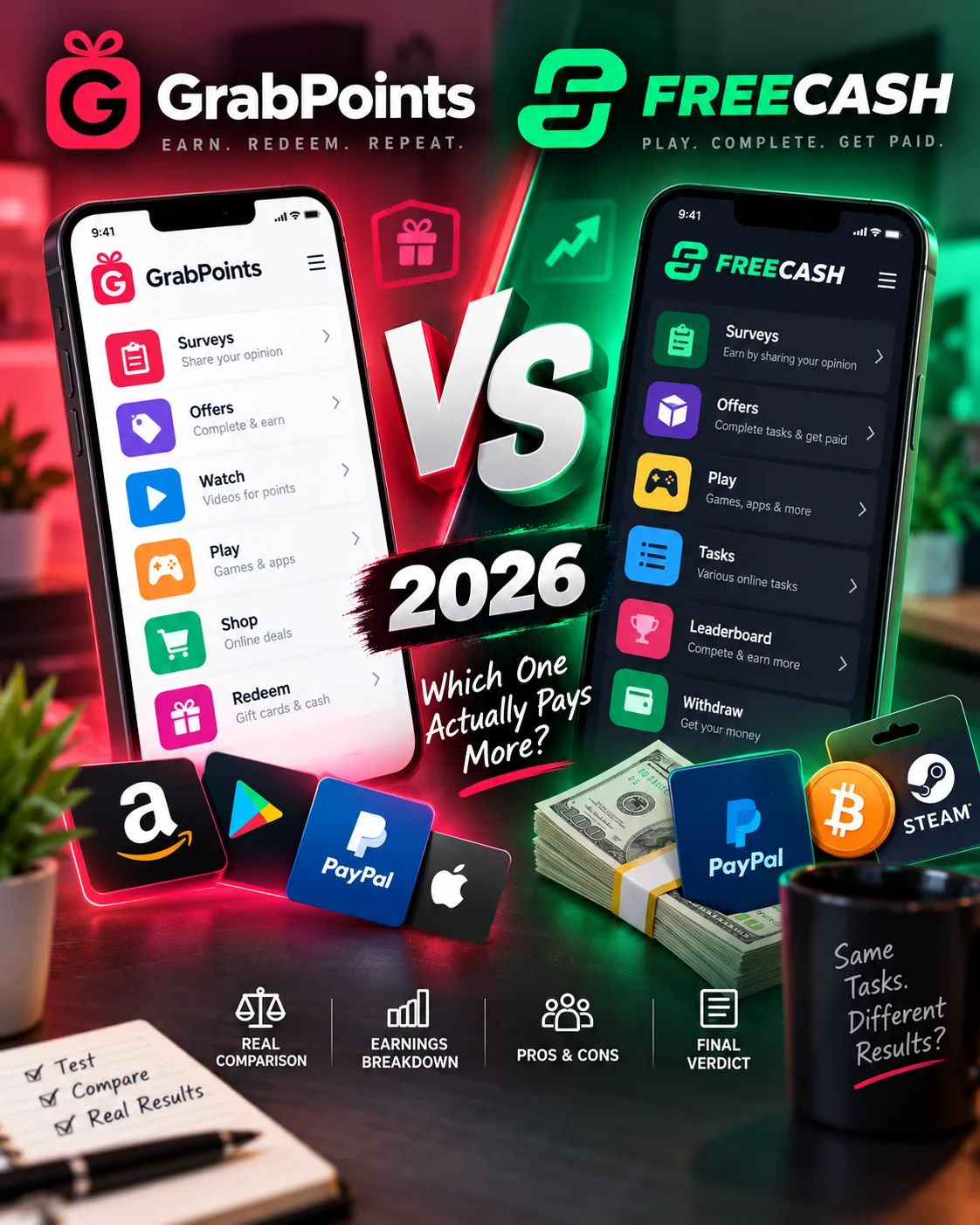 GrabPoints vs Freecash 2026: Which One Actually Pays More?