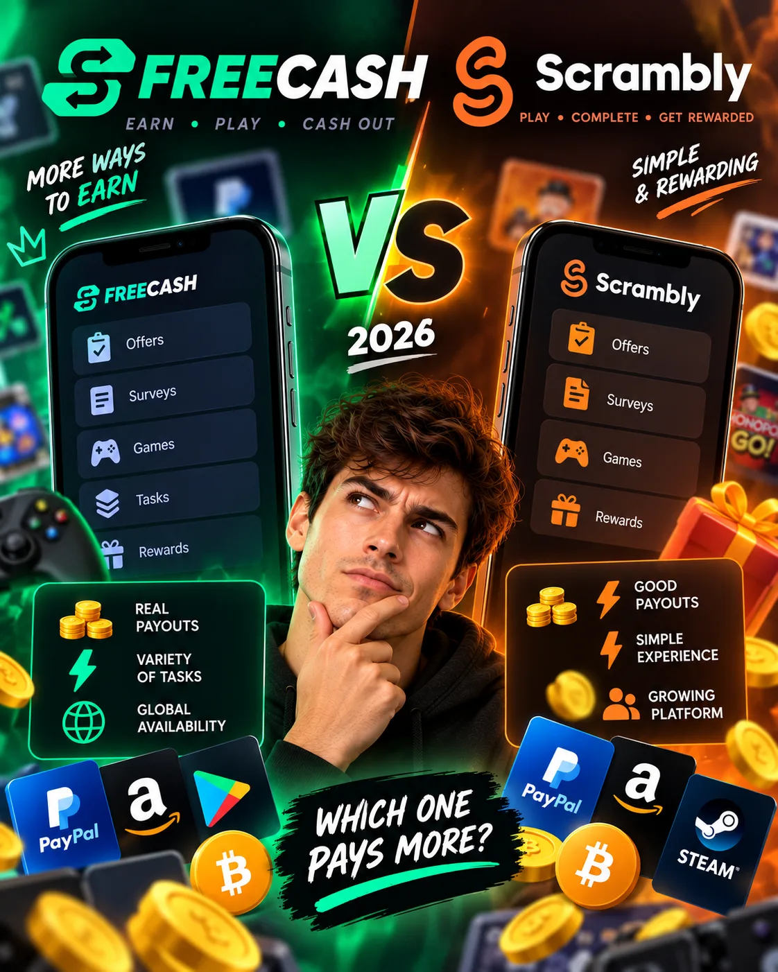 Freecash vs Scrambly 2026: Platform Analysis — Which One Actually Pays More?