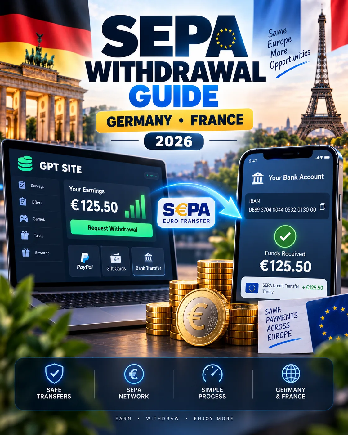 How to Withdraw via SEPA from GPT Sites: Full Guide for Germany & France