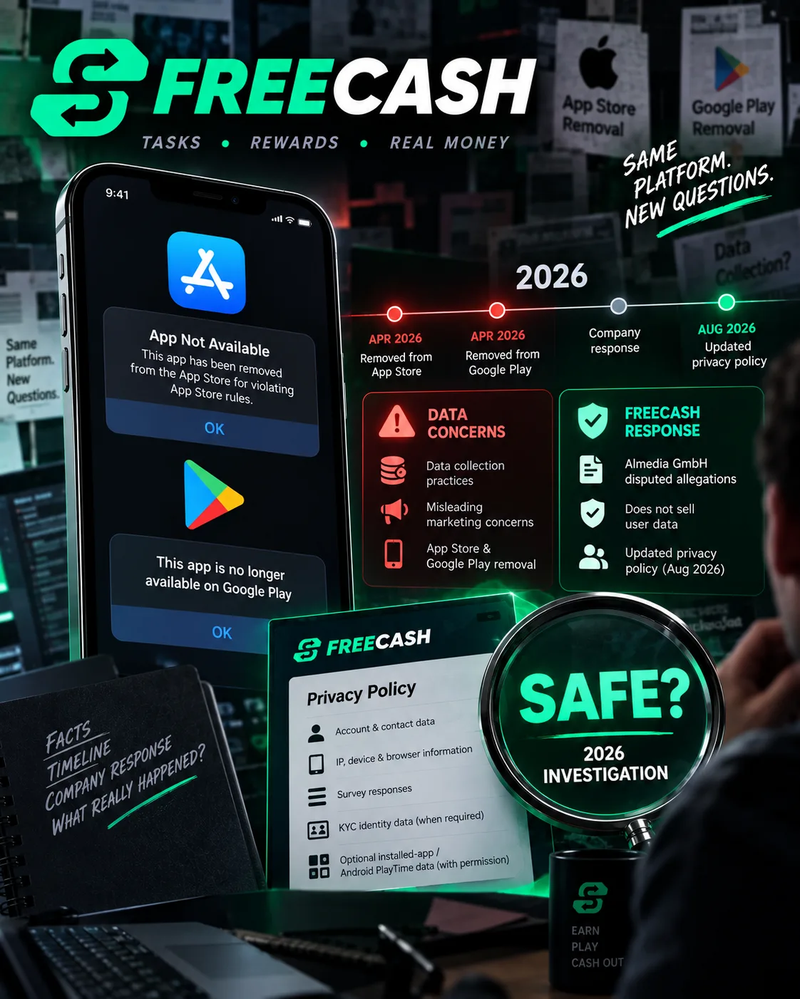 Is Freecash Safe? The 2026 Data Controversy, App Store Ban, and What Really Happened