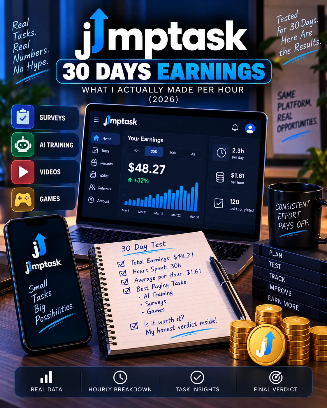 JumpTask Earnings: Platform information and limitations