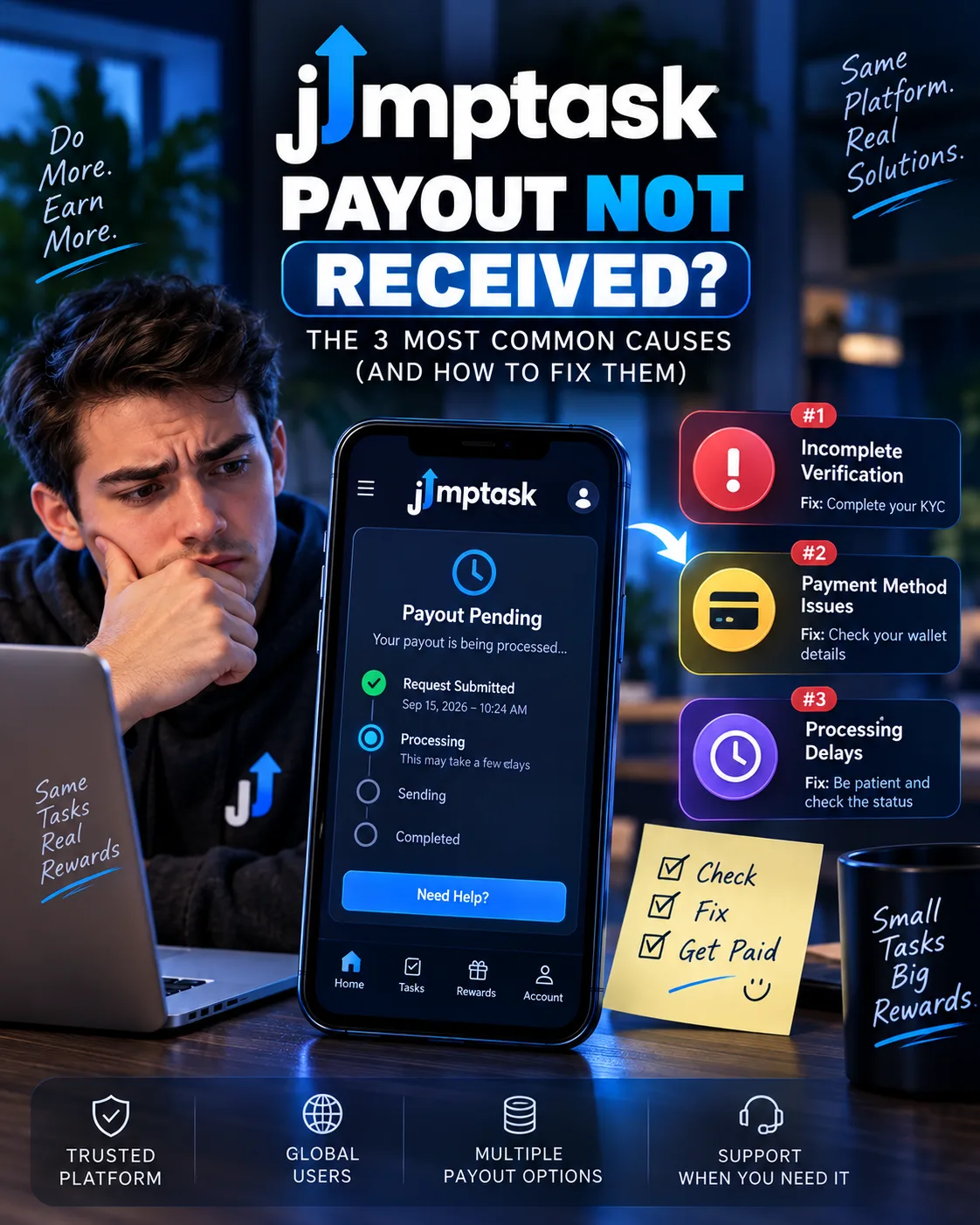JumpTask Payout Not Received? The 3 Most Common Causes (and How to Fix Them)