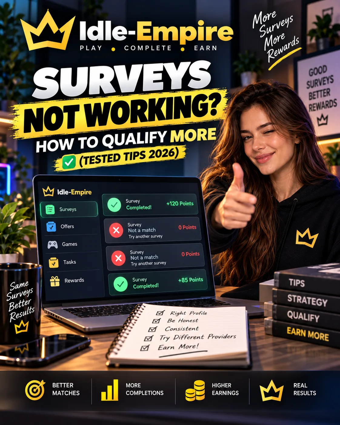 Idle-Empire Surveys Not Working? How to Qualify More (Tips 2026)