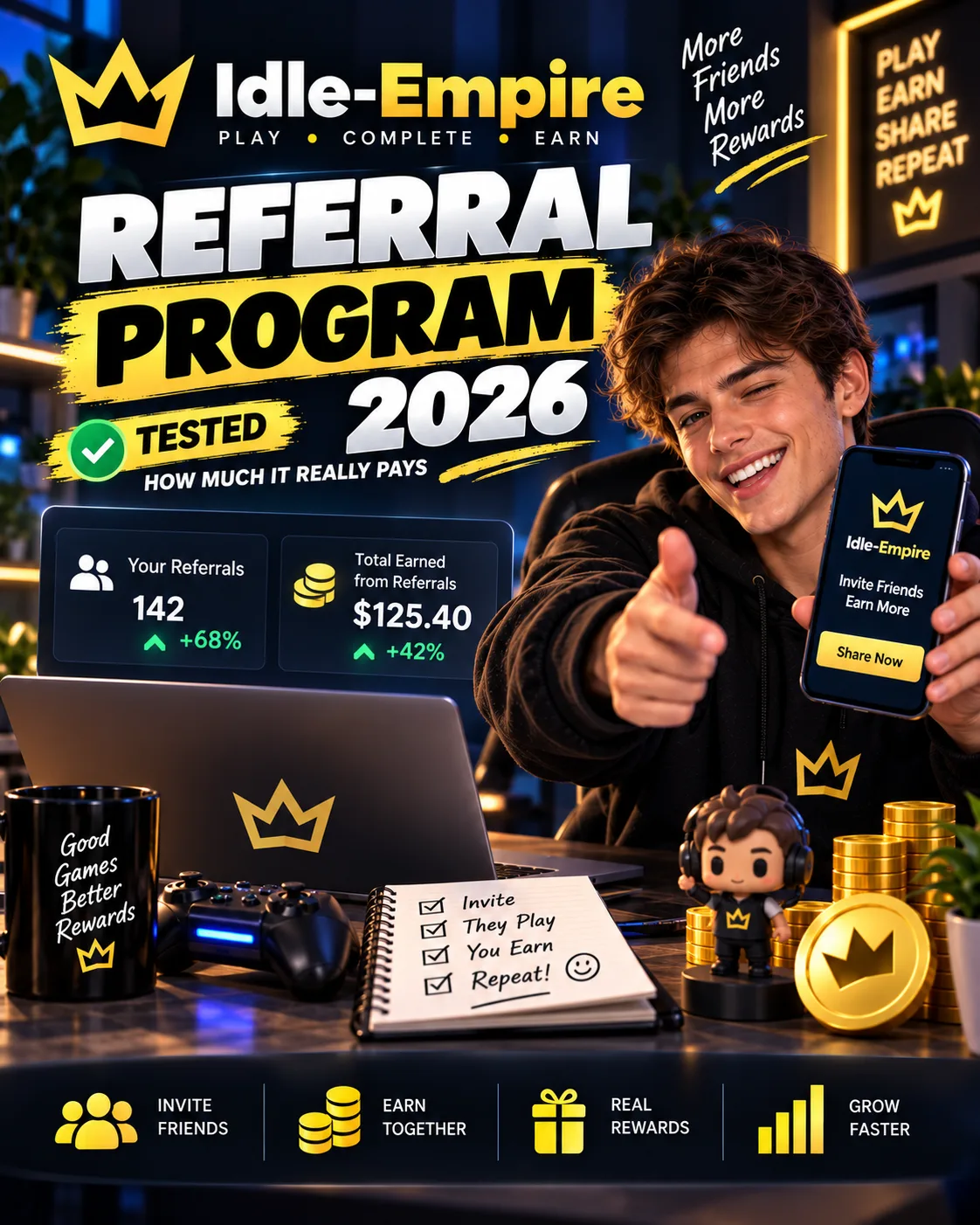 Idle-Empire Referral Program 2026: How Much It Really Pays