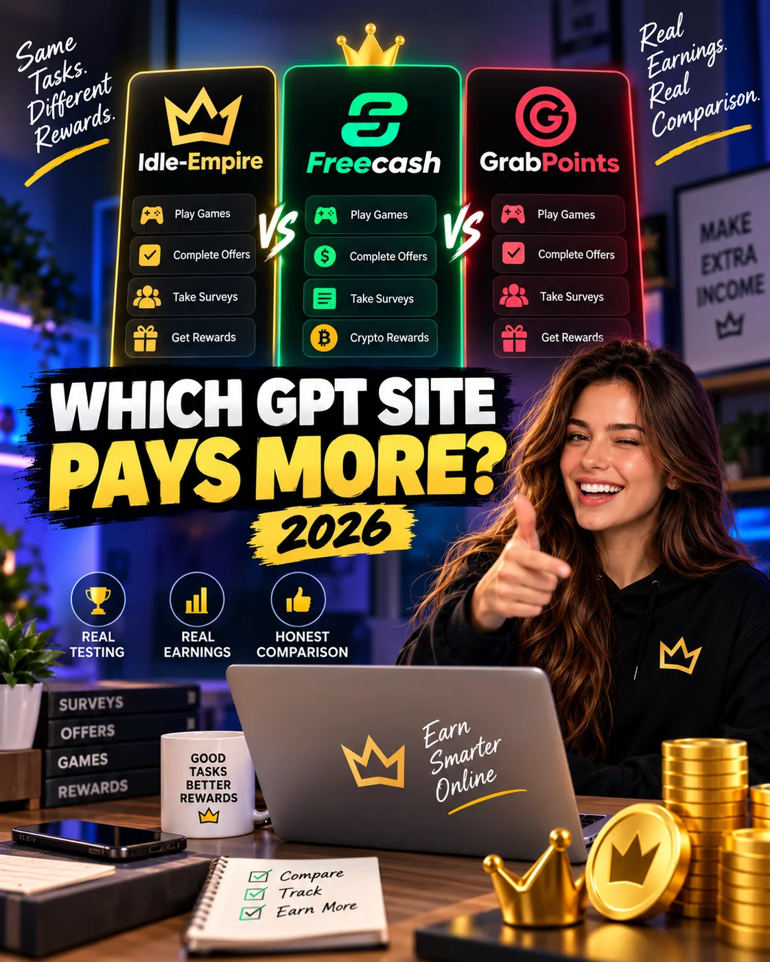 Idle-Empire vs Freecash vs GrabPoints 2026: Which GPT Site Pays More?