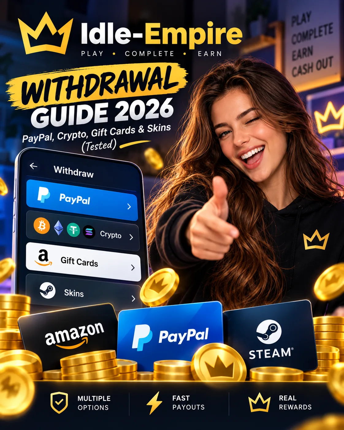 Idle-Empire Withdrawal Guide 2026: PayPal, Crypto, Gift Cards & Skins