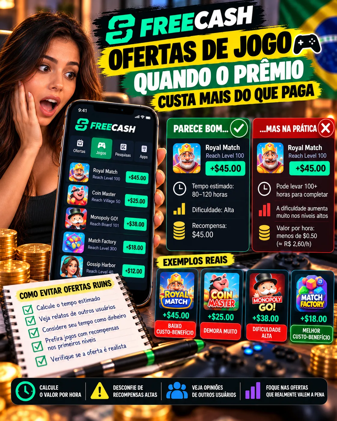 Ofertas de Jogo no Freecash: Quando o Prêmio Custa Mais do que Paga